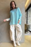 Conrad Slouch Cotton Knit Aqua